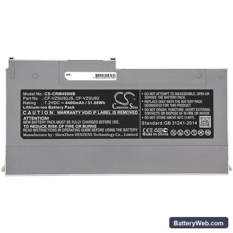 Panasonic CF-MX4 Replacement Battery, 7.2V, 4400mAh, Li-ion 5