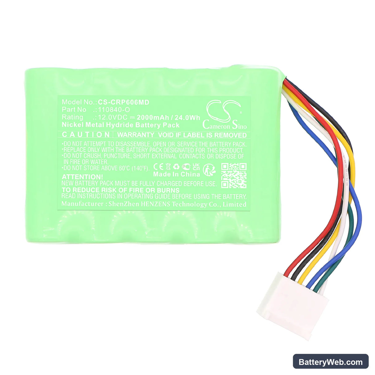 Codan Argus 606 S Syringe Pump Replacement Battery, 12V, 2000mAh, Ni-MH 3