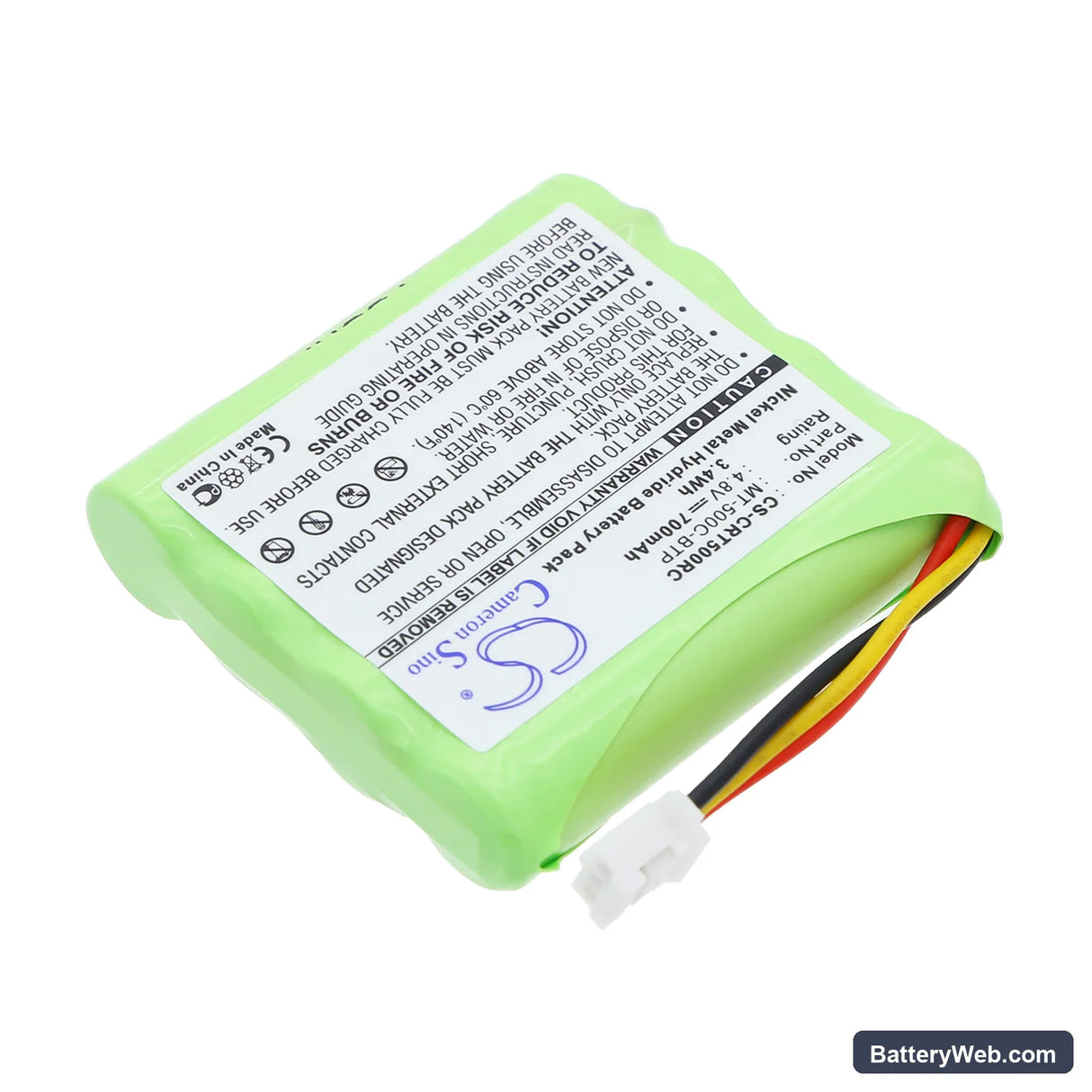 Crestron MT-500C Replacement Battery, 4.8V, 700mAh, Ni-MH 3