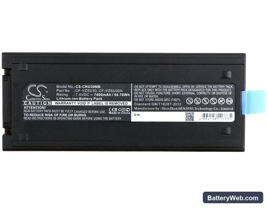 Panasonic Toughbook CF18 Replacement Battery, 7.4V, 7400mAh, Li-ion 5