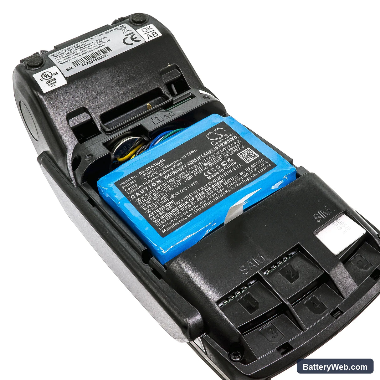 Dejavoo Z9 V3 Replacement Battery, 3.7V, 2900mAh, Li-Polymer 7