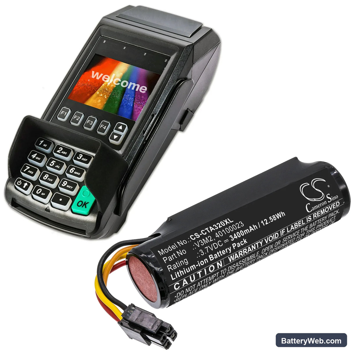 Castles Vega 3000 Replacement Battery, 3.7V, 3400mAh, Li-ion 6