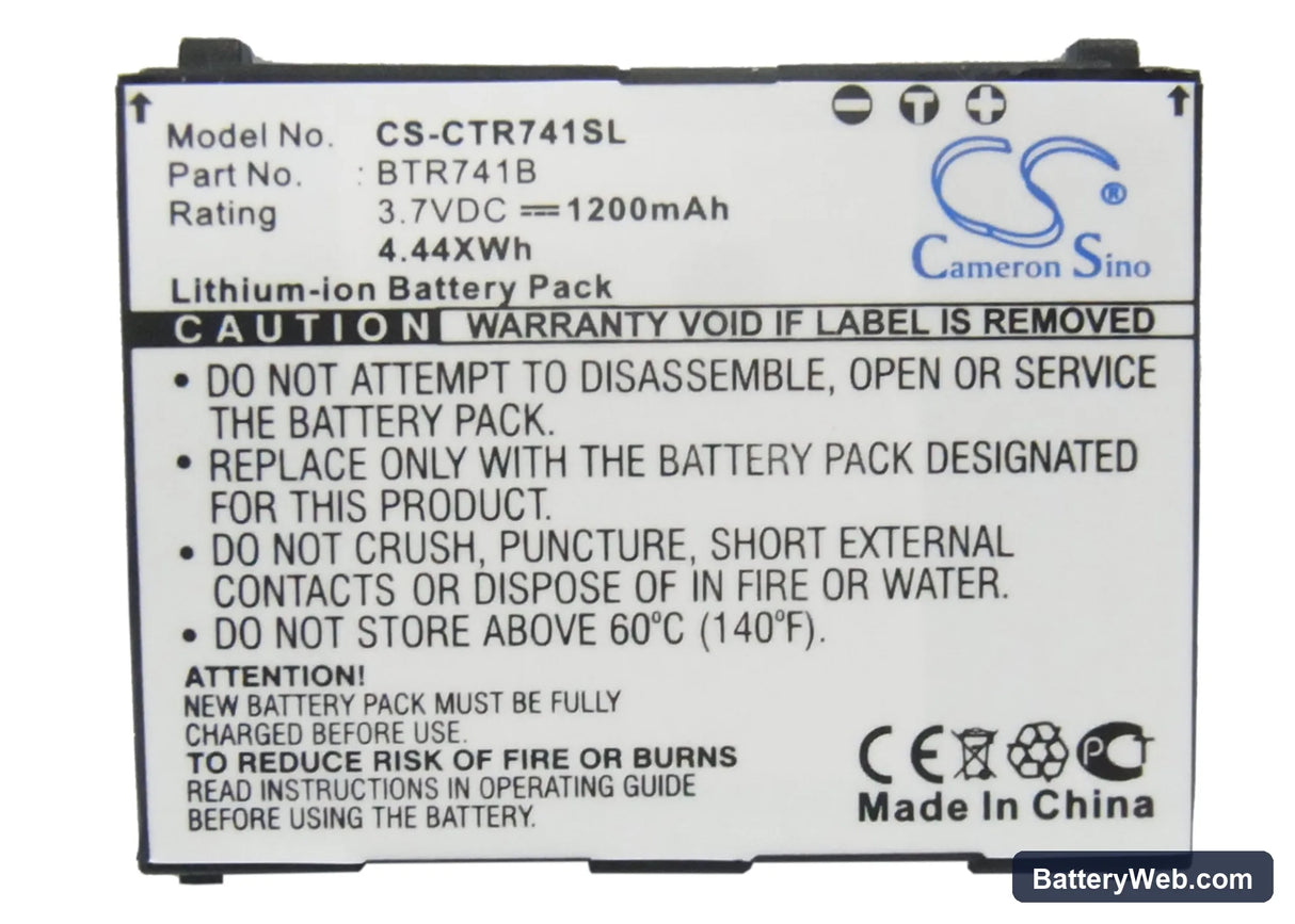 Verizon GzOne C731 ROCK Replacement Battery, 3.7V, 1200mAh, Li-ion 5