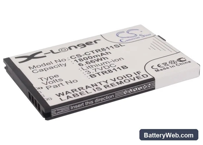 Casio Commando 2 Replacement Battery, 3.7V, 1800mAh, Li-ion 1