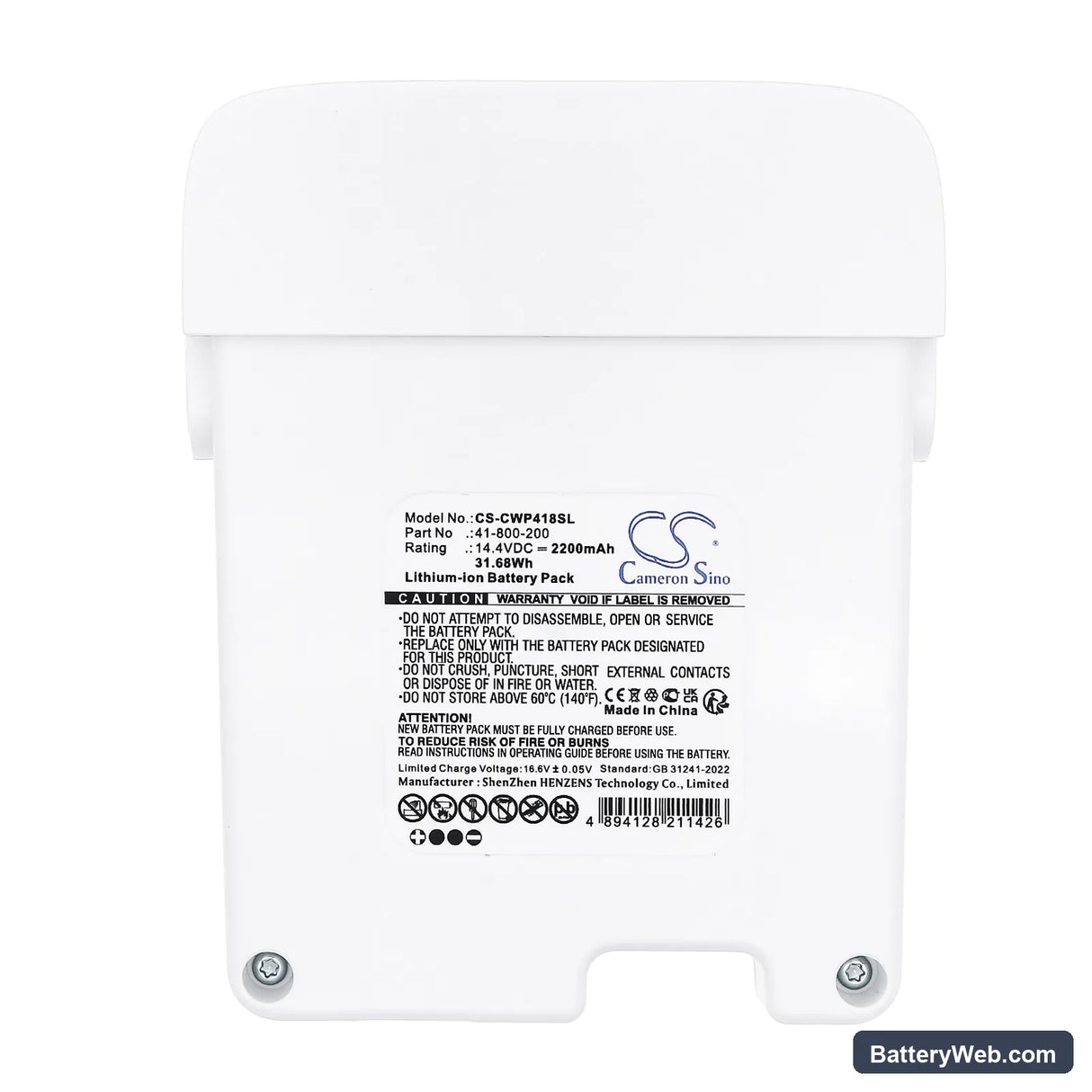 CWP Powersmart Controller and cradle Replacement Battery, 14.4V, 2200mAh, Li-ion 5