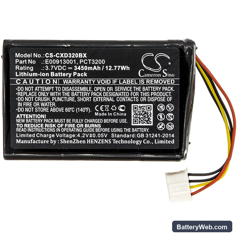 Coppernic C-One e-ID Replacement Battery, 3.7V, 3450mAh, Li-ion 3