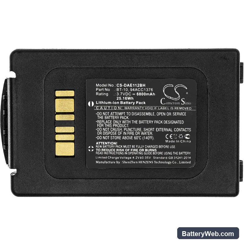 Datalogic ELF Replacement Battery, 3.7V, 6800mAh, Li-ion 3