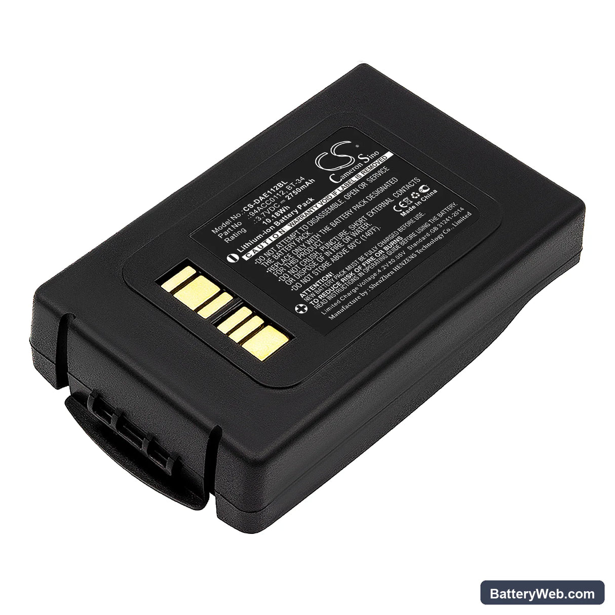 Datalogic ELF Replacement Battery, 3.7V, 2750mAh, Li-ion 1