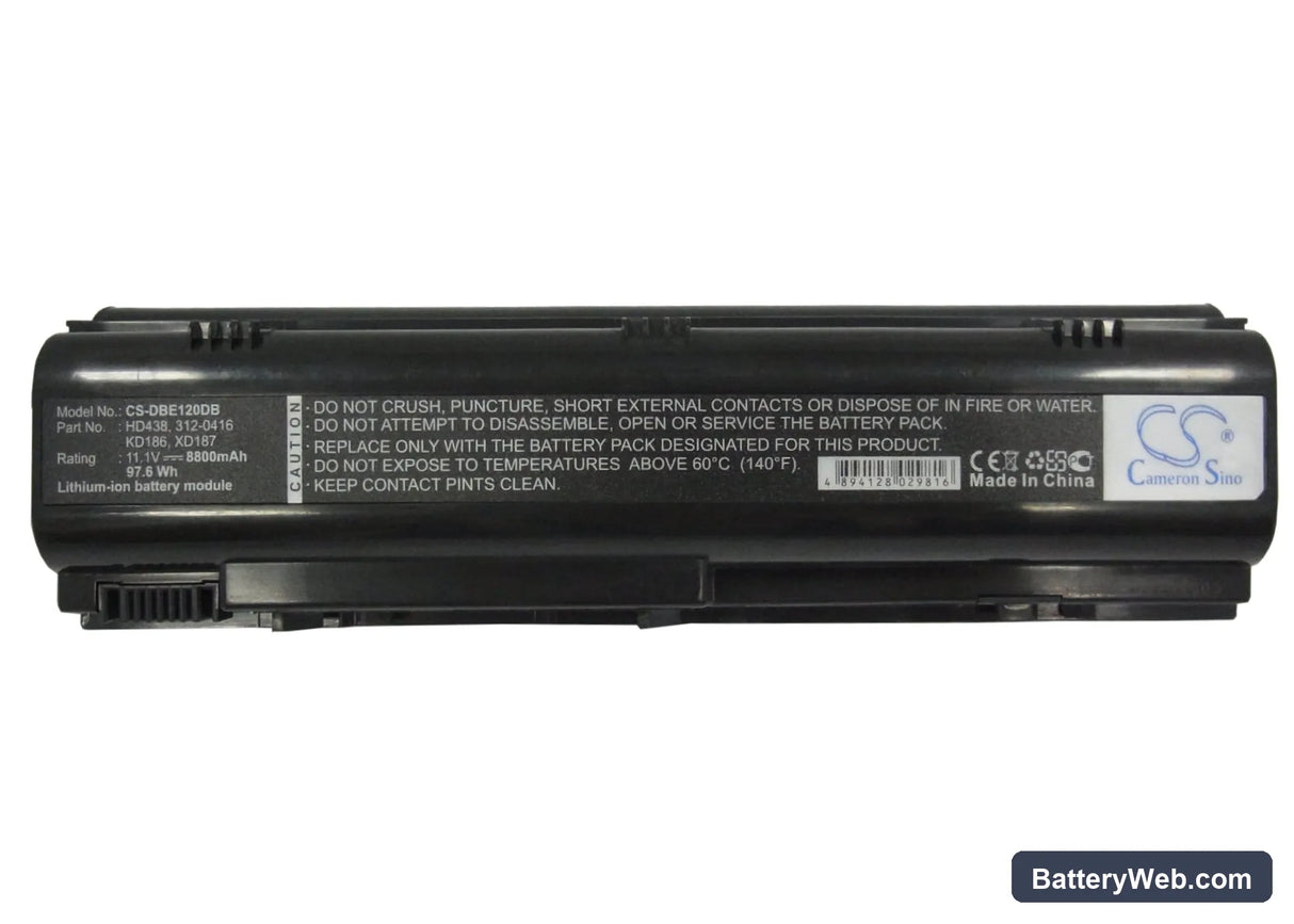 Dell Inspiron 1300 Replacement Battery, 11.1V, 8800mAh, Li-ion 5