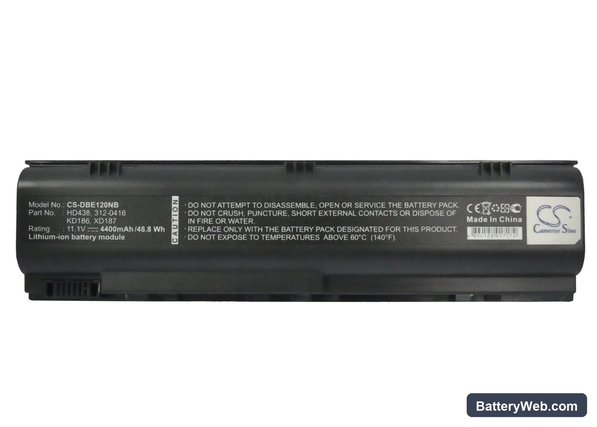 Dell Inspiron 1300 Replacement Battery, 11.1V, 4400mAh, Li-ion 5