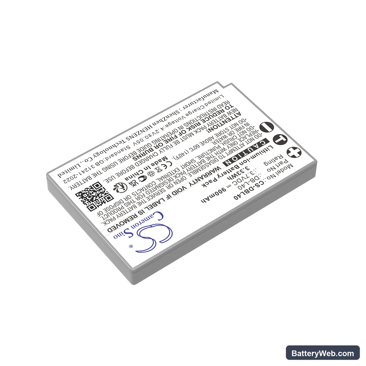 Sanyo Xacti DMX-HD800 Replacement Battery, 3.7V, 900mAh, Li-ion 2