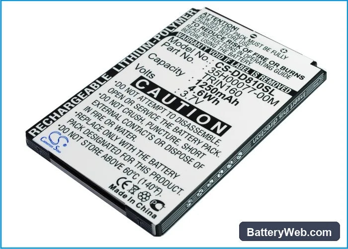 O2 XDA Argon Replacement Battery, 3.7V, 1250mAh, Li-Polymer 1