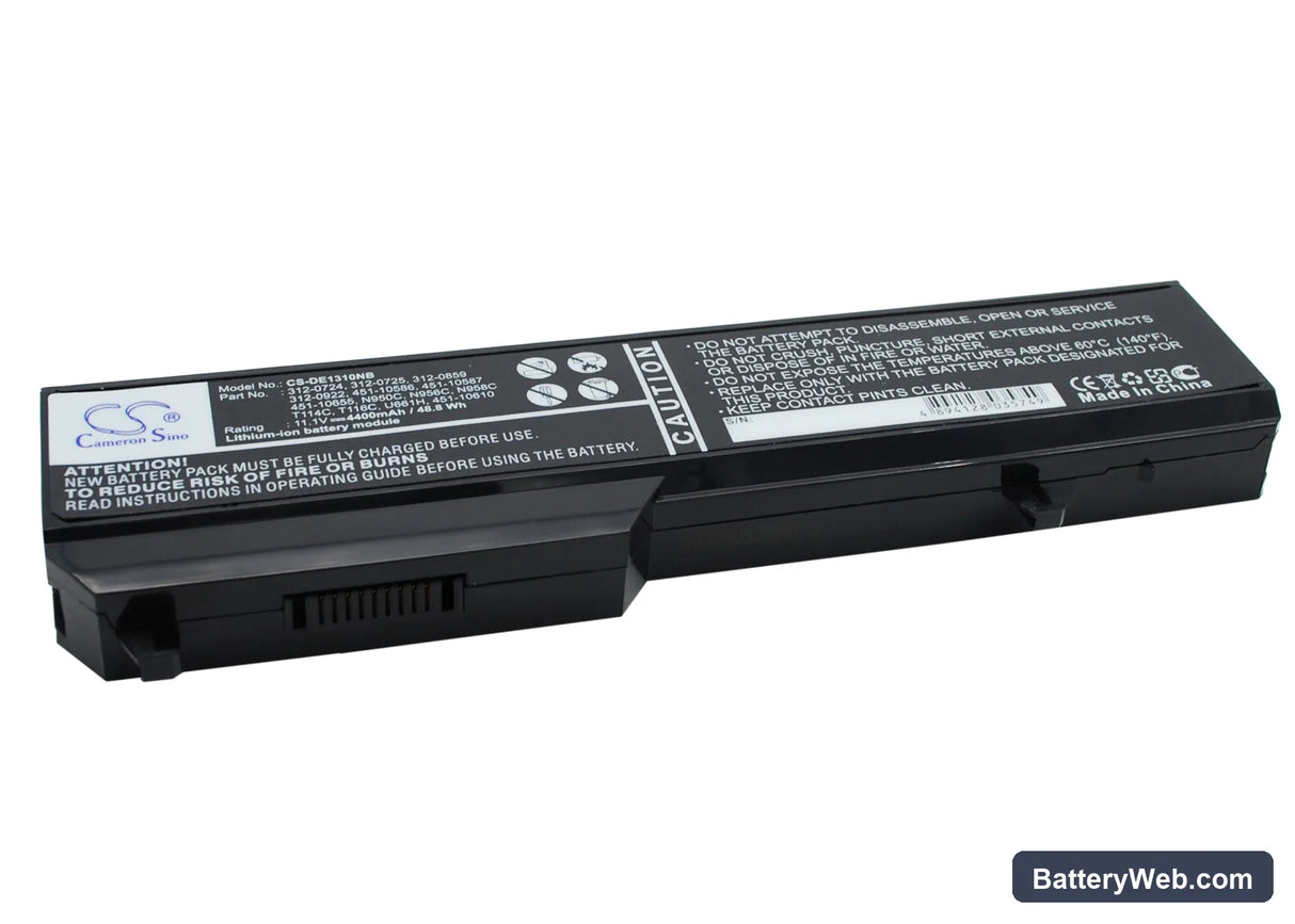 Dell Vostro 1310 Replacement Battery, 11.1V, 4400mAh, Li-ion 2