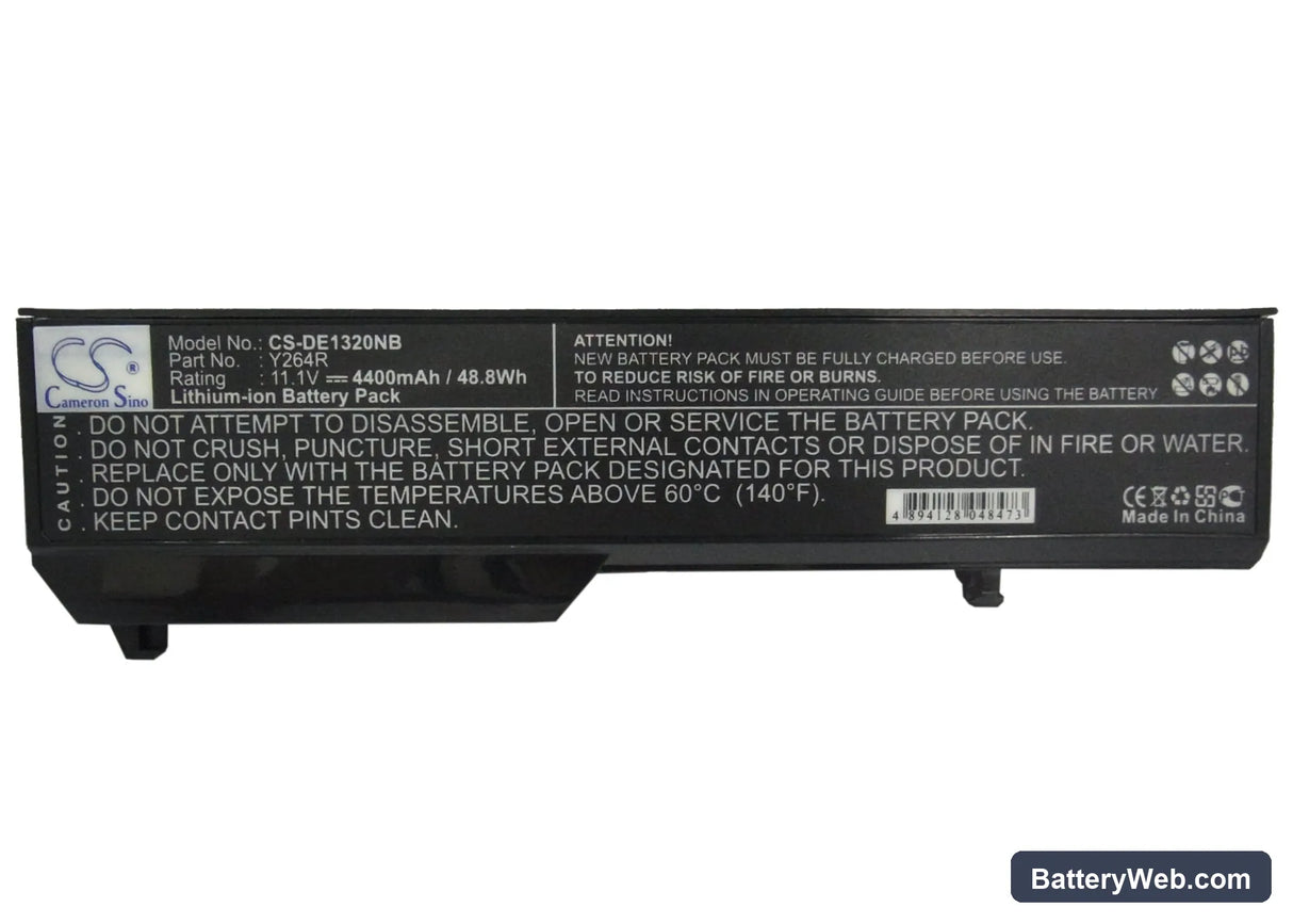Dell Inspiron 1320 Replacement Battery, 11.1V, 4400mAh, Li-ion 1