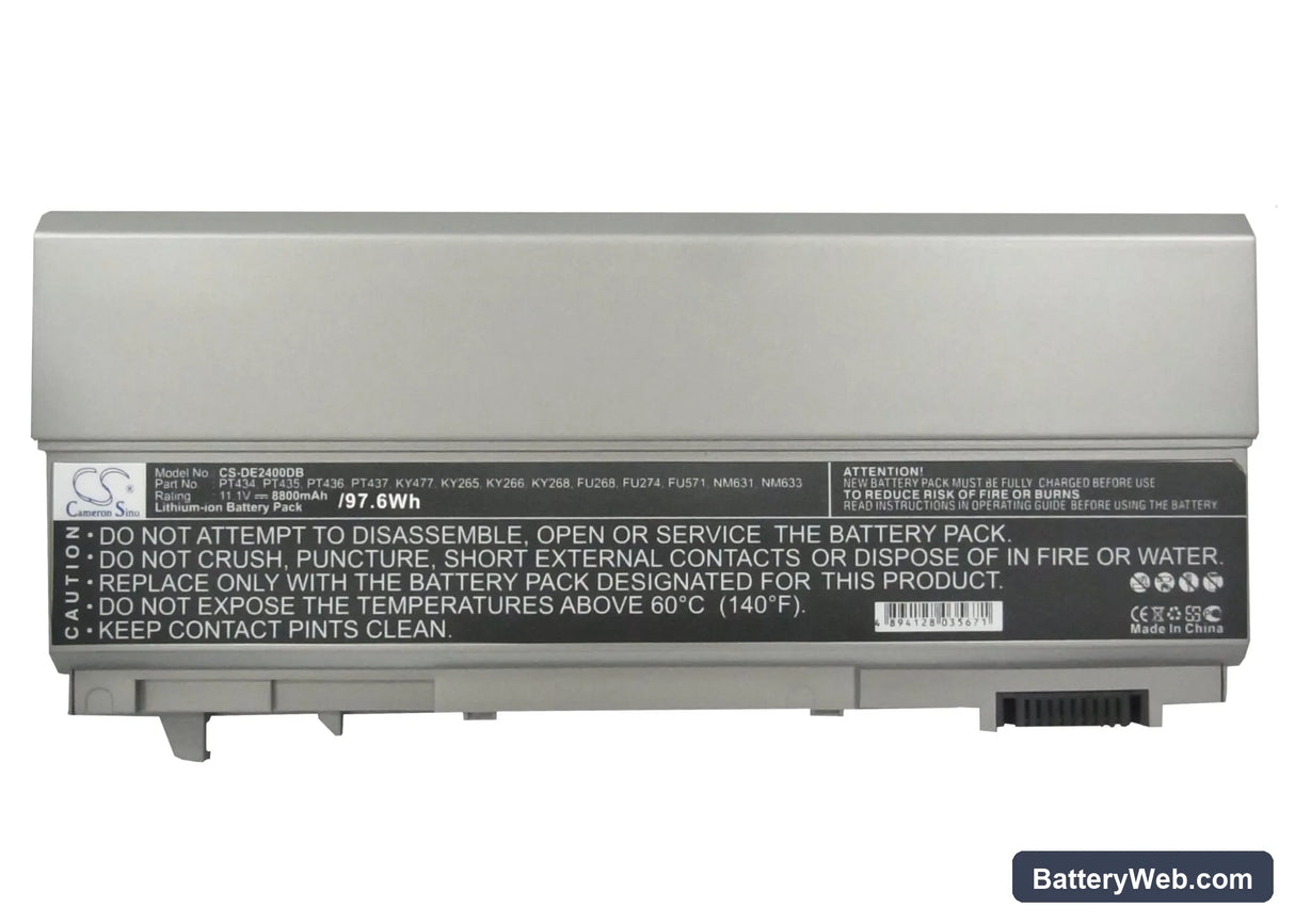 Dell Latitude 6400 ATG Replacement Battery, 11.1V, 8800mAh, Li-ion 5