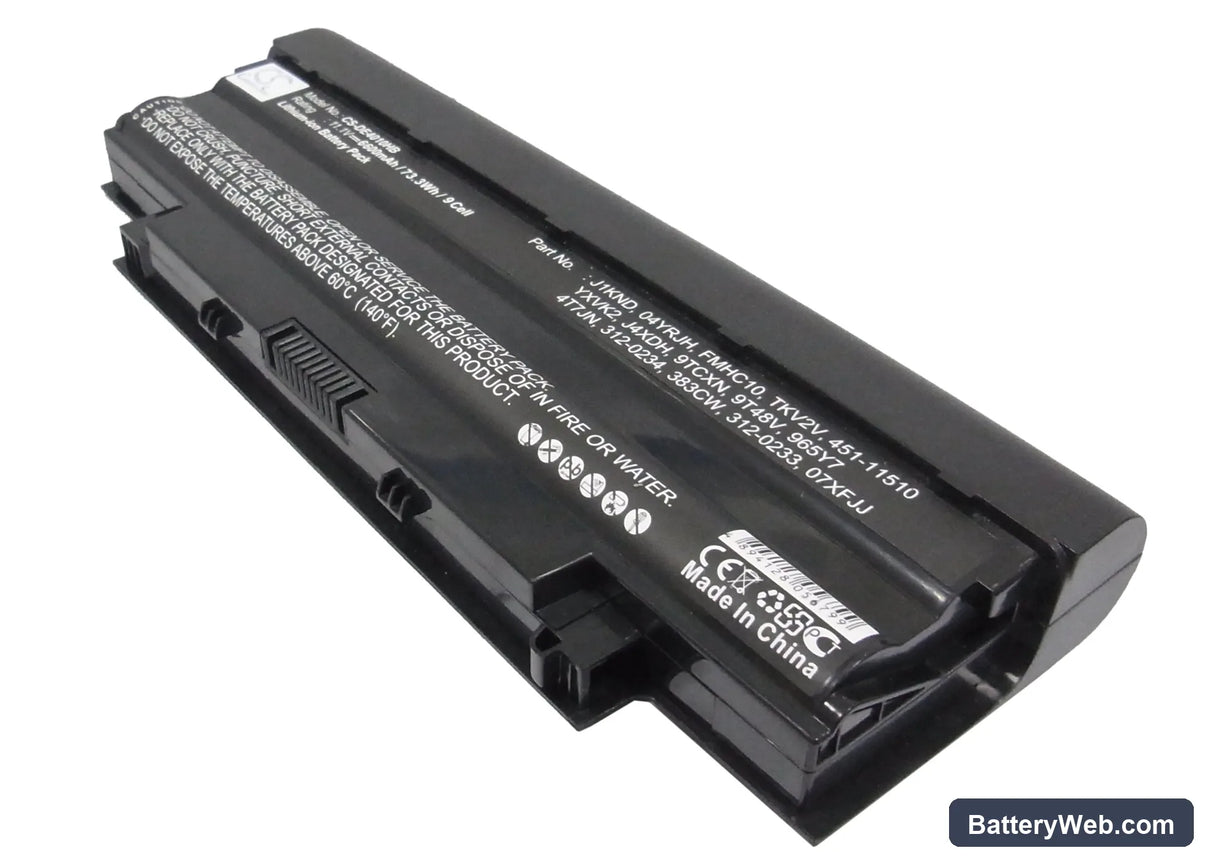 Dell Inspiron 13R Replacement Battery, 11.1V, 6600mAh, Li-ion 1