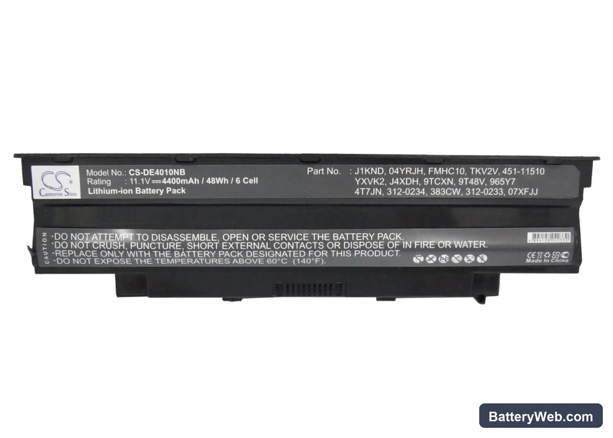 Dell Inspiron 13R Replacement Battery, 11.1V, 4400mAh, Li-ion 5