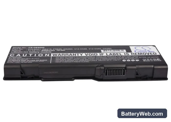 Dell Inspiron 6000 Replacement Battery, 11.1V, 4400mAh, Li-ion 5