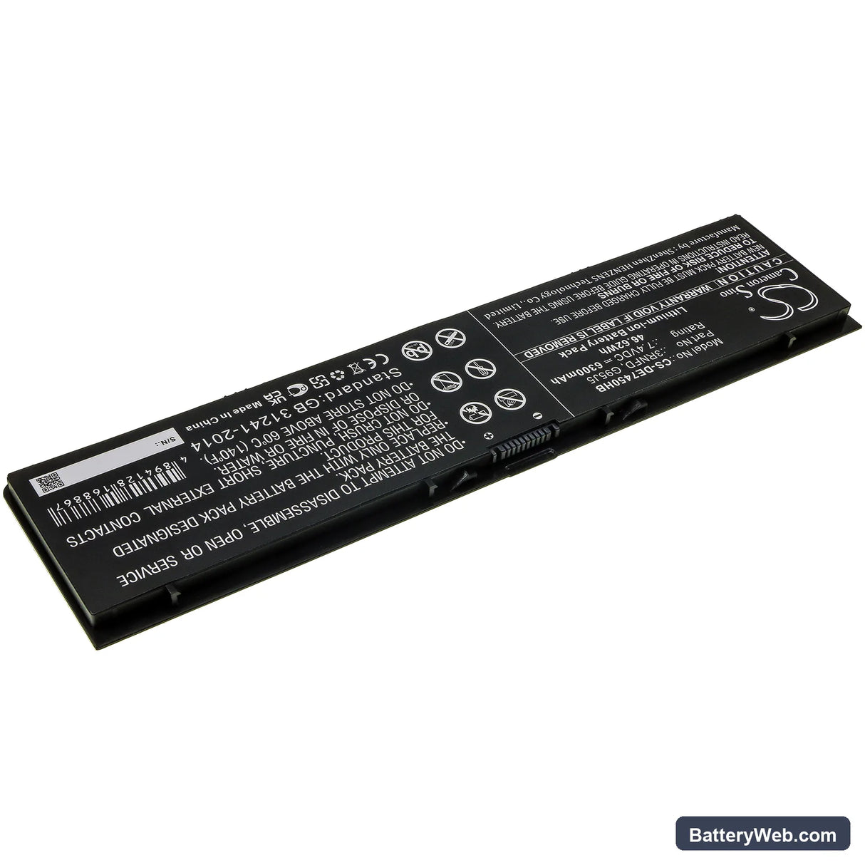 Dell Latitude E7450 Replacement Battery, 7.4V, 6300mAh, Li-ion 2