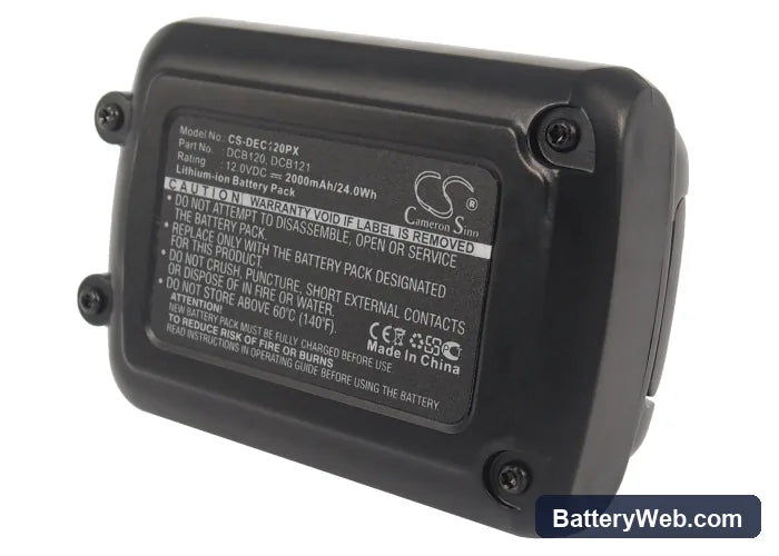 DeWalt 12V MAX Li-ion Replacement Battery, 12V, 2000mAh, Li-ion 4