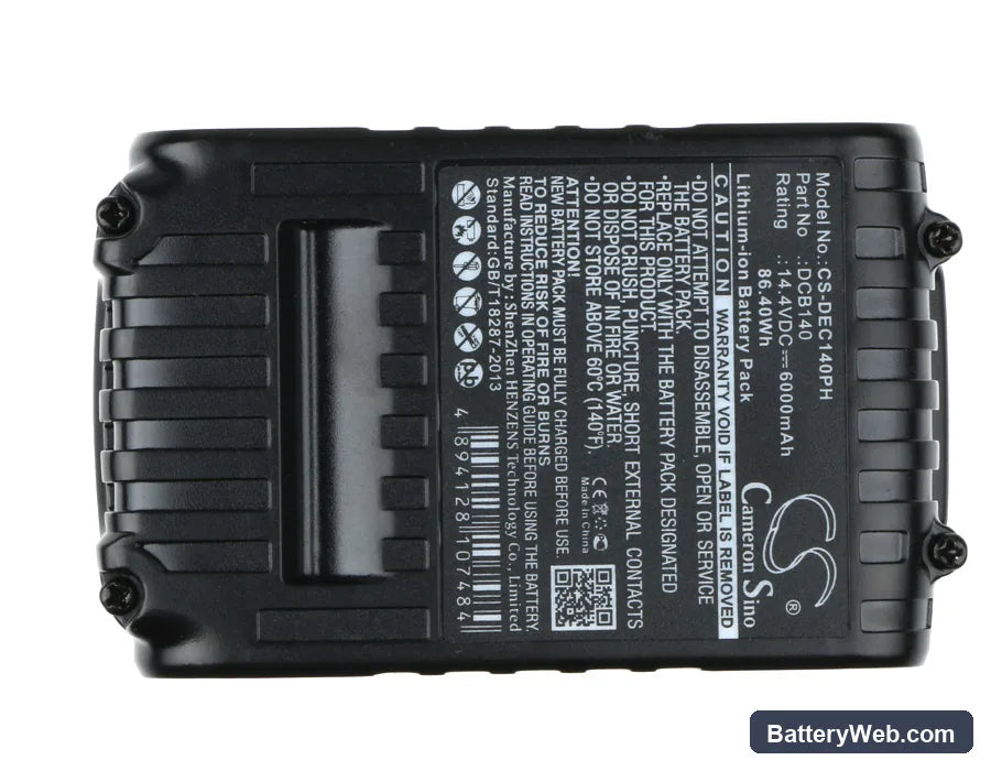 DeWalt XR Li-Ion 14.4V Replacement Battery, 14.4V, 6000mAh, Li-ion 5