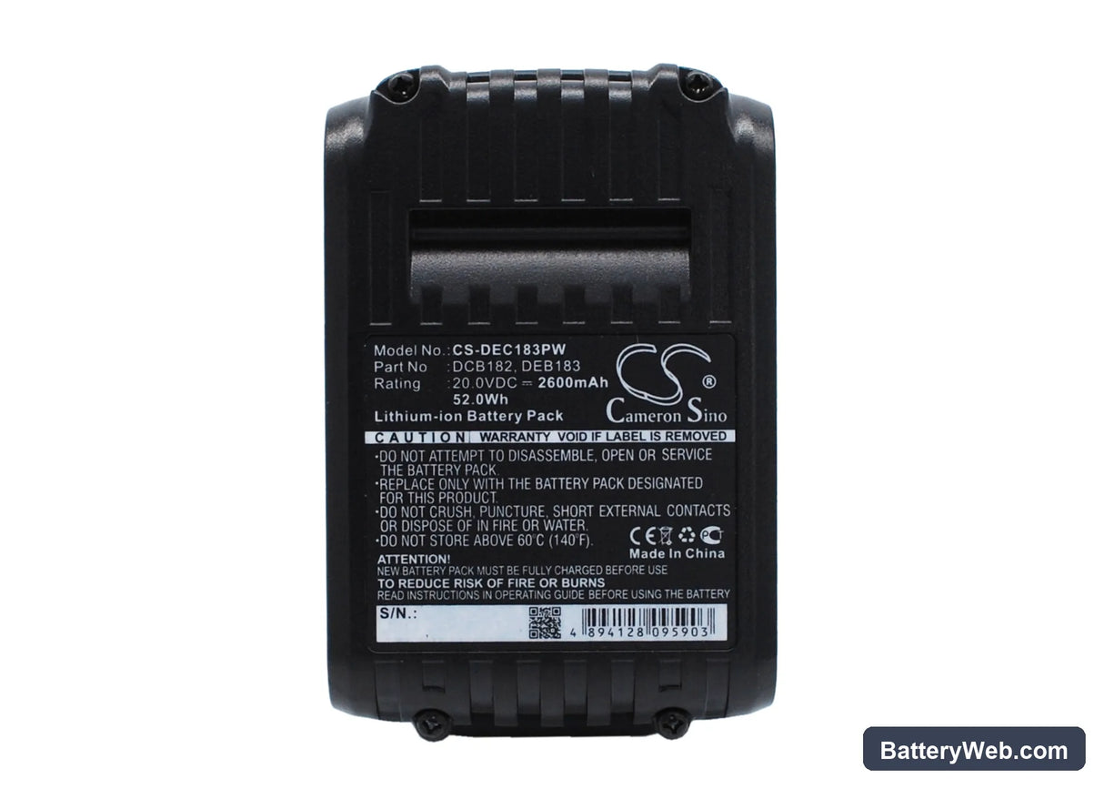 DeWalt DCD740 Replacement Battery, 20V, 2600mAh, Li-ion 1
