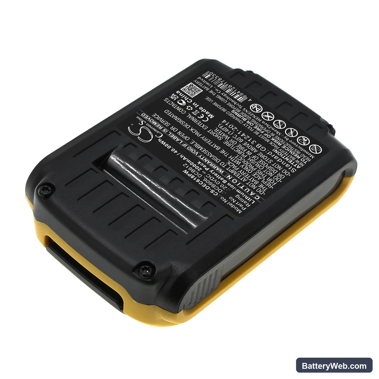DeWalt 20V MAX Replacement Battery, 20V, 2000mAh, Li-ion 4