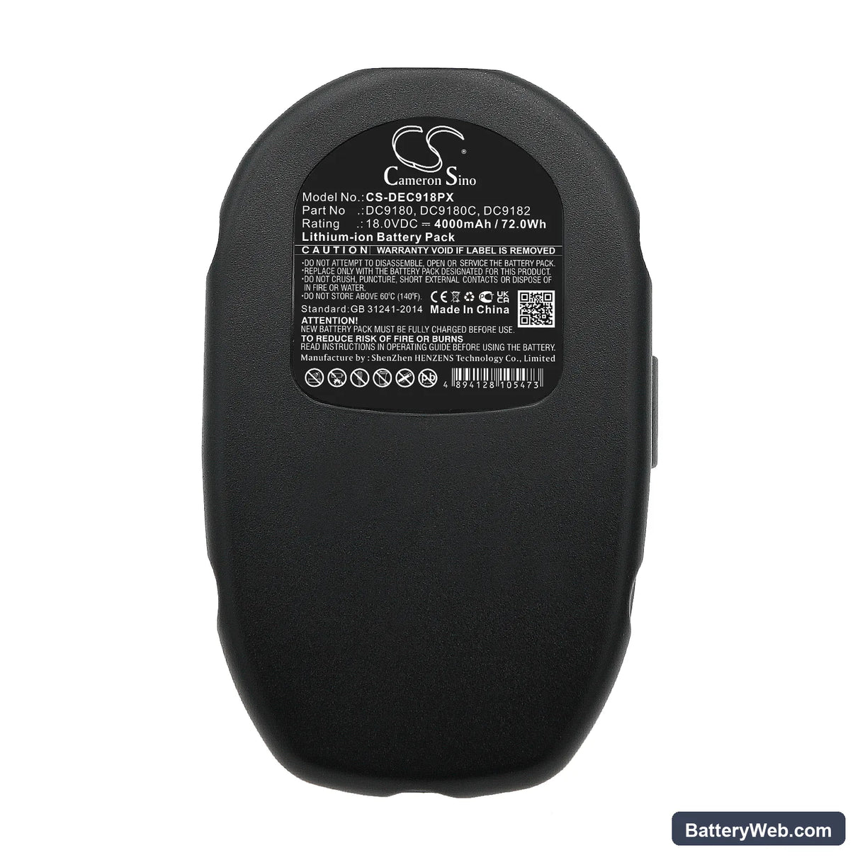 DeWalt DCD925 Replacement Battery, 18V, 4000mAh, Li-ion 5