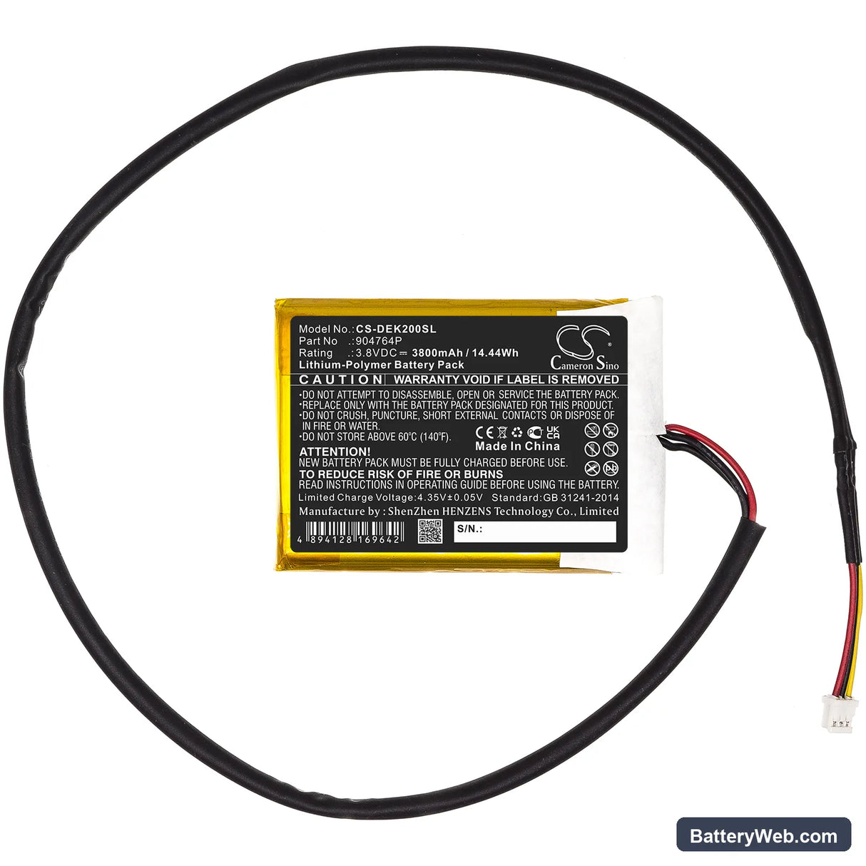 idealens K2 Replacement Battery, 3.8V, 3800mAh, Li-Polymer 3