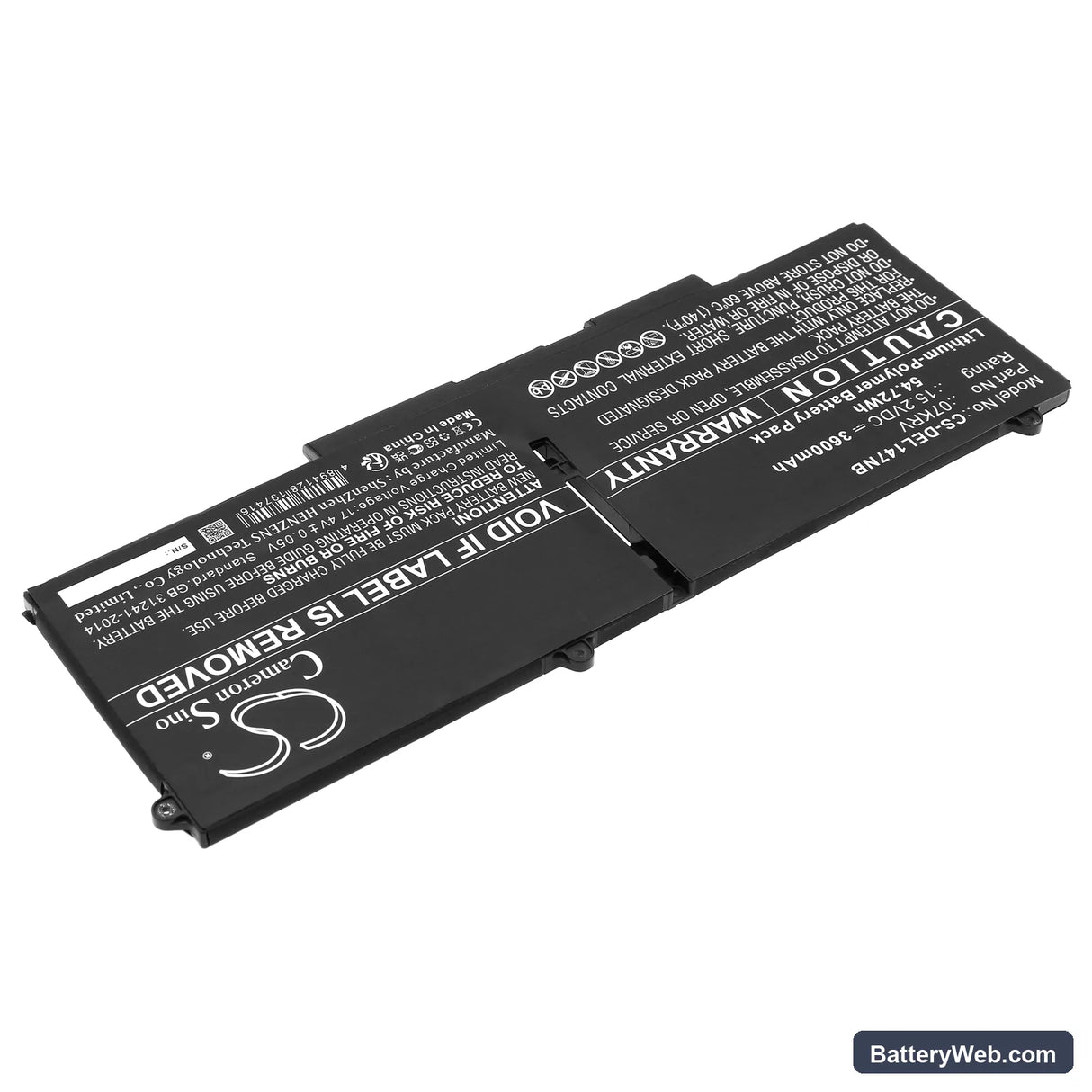 Dell Latitude 14 7430 D1GX0 Replacement Battery, 15.2V, 3600mAh, Li-Polymer 2