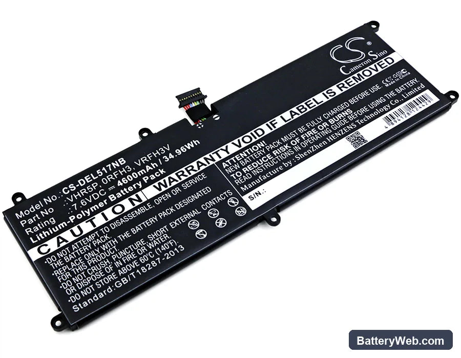 Dell Latitude 11 5175 Replacement Battery, 7.6V, 4600mAh, Li-Polymer 1