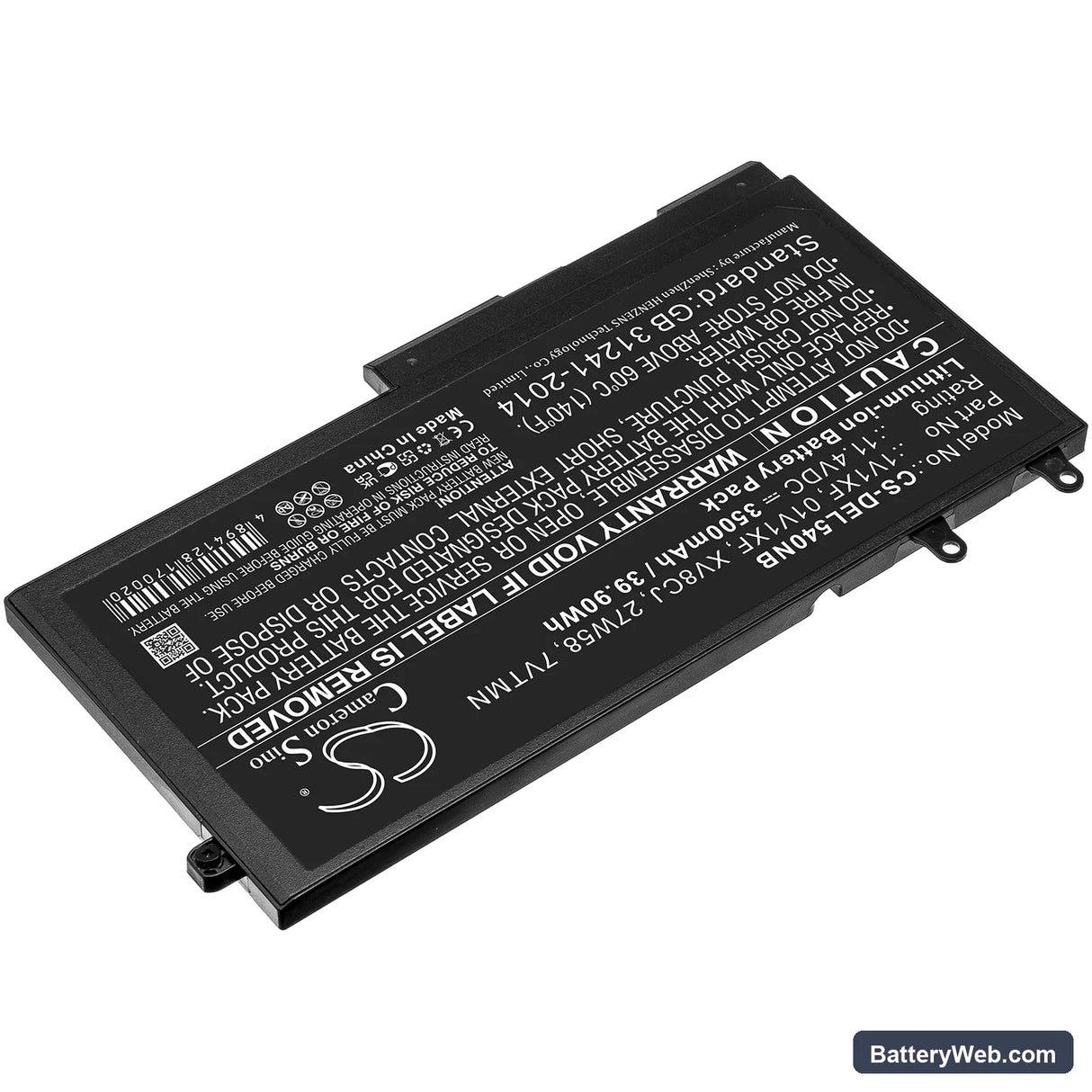 Dell Latitude 5400 Chromebook Replacement Battery, 11.4V, 3500mAh, Li-ion 2