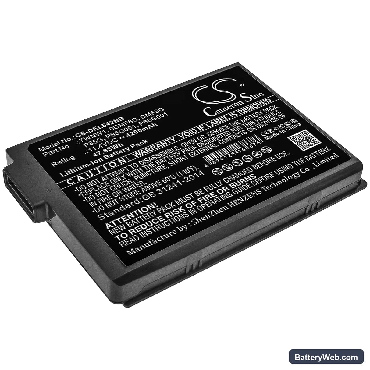 Dell Latitude 7424 Replacement Battery, 11.4V, 4200mAh, Li-ion 1