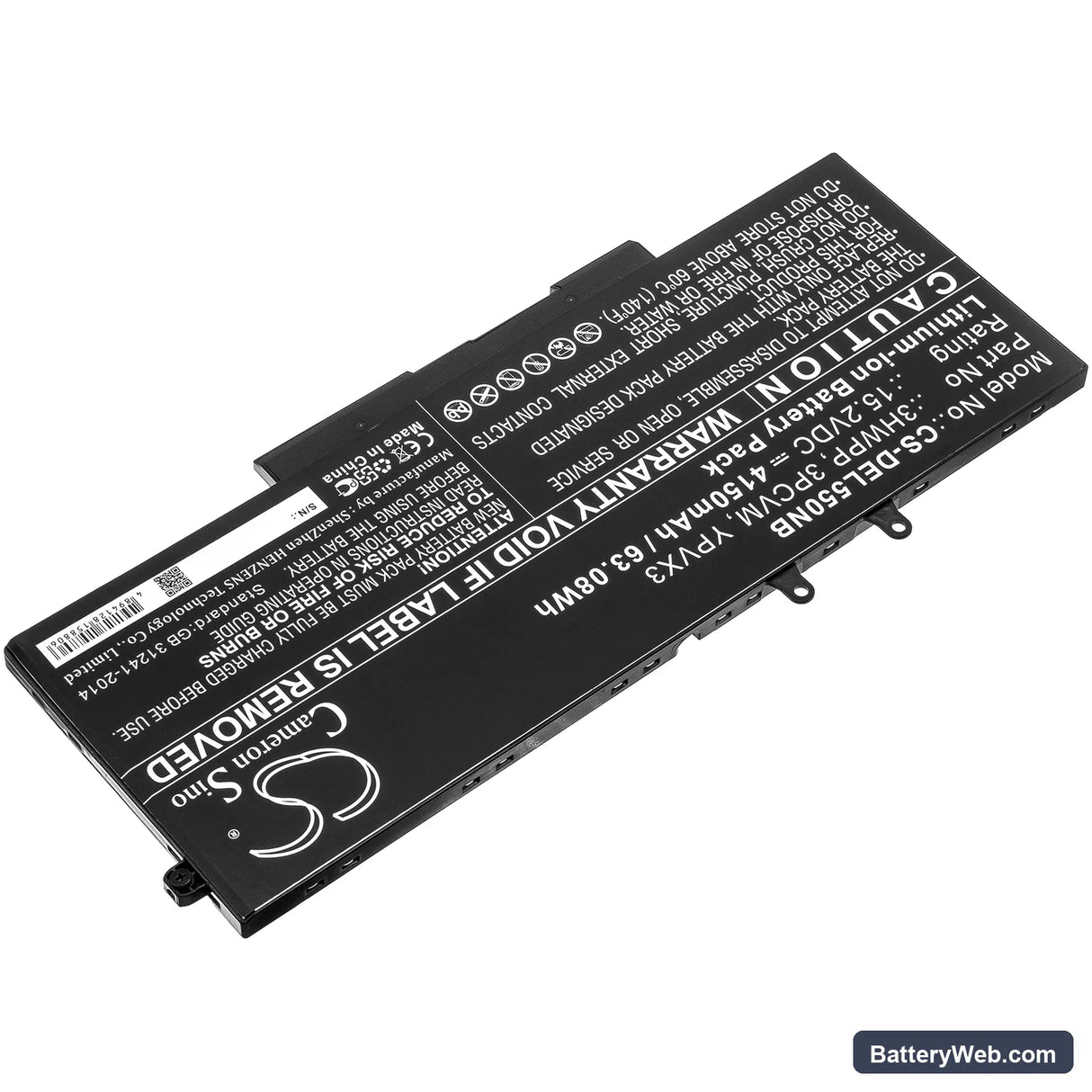 Dell Latitude 5501 Replacement Battery, 15.2V, 4150mAh, Li-ion 2