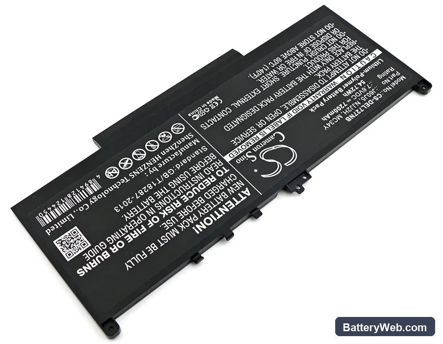 Dell Latitude 12 E7270 Replacement Battery, 7.6V, 7200mAh, Li-Polymer 2