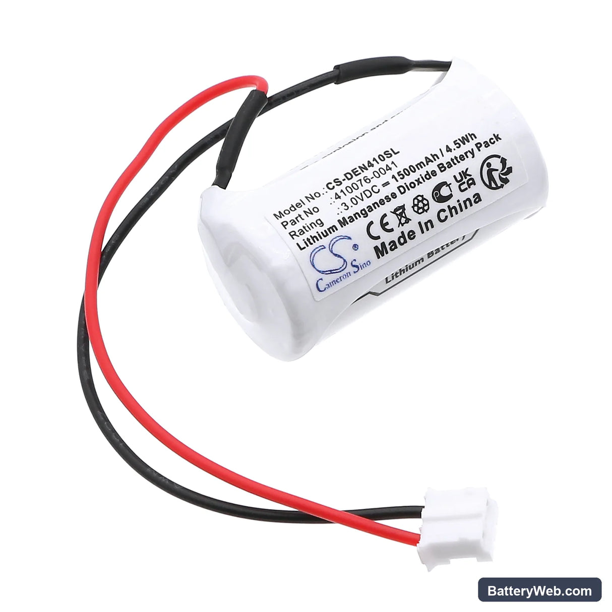 Denso 410076-0041 Replacement Battery, 3V, 1500mAh, Li-MnO2 1