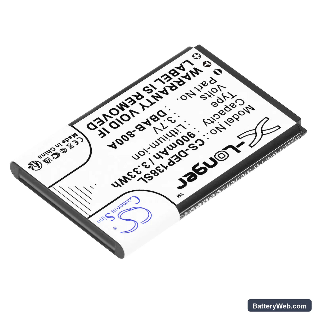 Doro 1378 Replacement Battery, 3.7V, 900mAh, Li-ion 2
