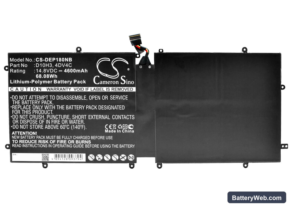 Dell XPS 18 Replacement Battery, 14.8V, 4600mAh, Li-Polymer 5