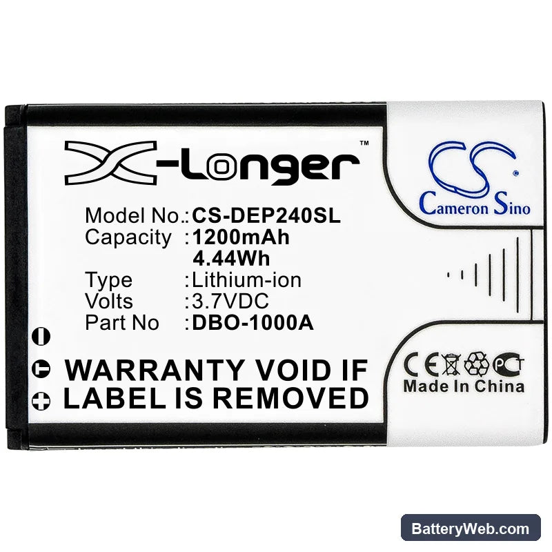 Doro 6821 Replacement Battery, 3.7V, 1200mAh, Li-ion 3