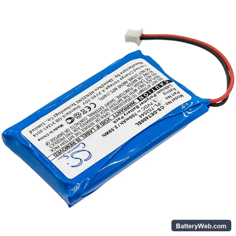 Educator ET-400 Transmitters Replacement Battery, 3.7V, 700mAh, Li-Polymer 2