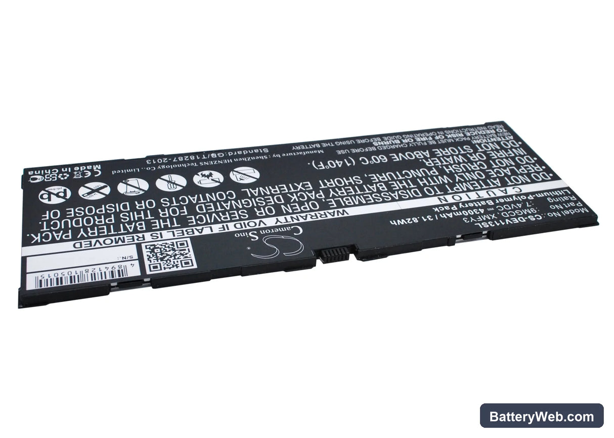 Dell Venue 11 Pro 5130 Replacement Battery, 7.4V, 4300mAh, Li-Polymer 2