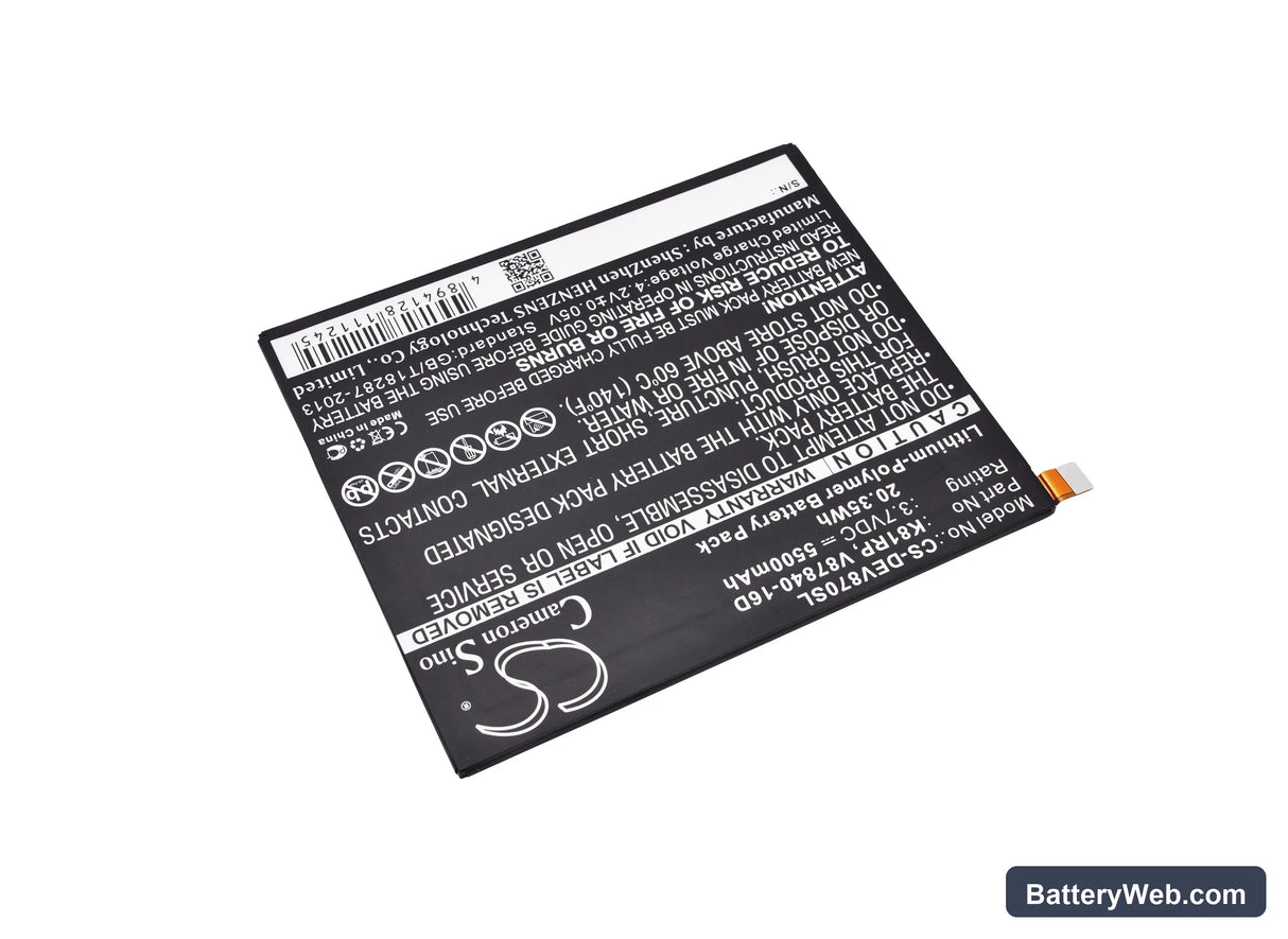 Dell Venue 8 7000 Replacement Battery, 3.7V, 5500mAh, Li-Polymer 2