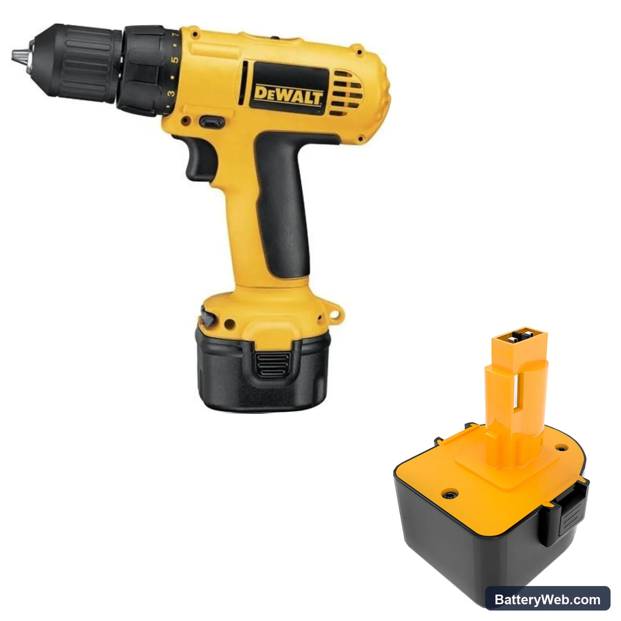 DeWalt 2802K Replacement Battery, 12V, 1500mAh, Ni-MH 6