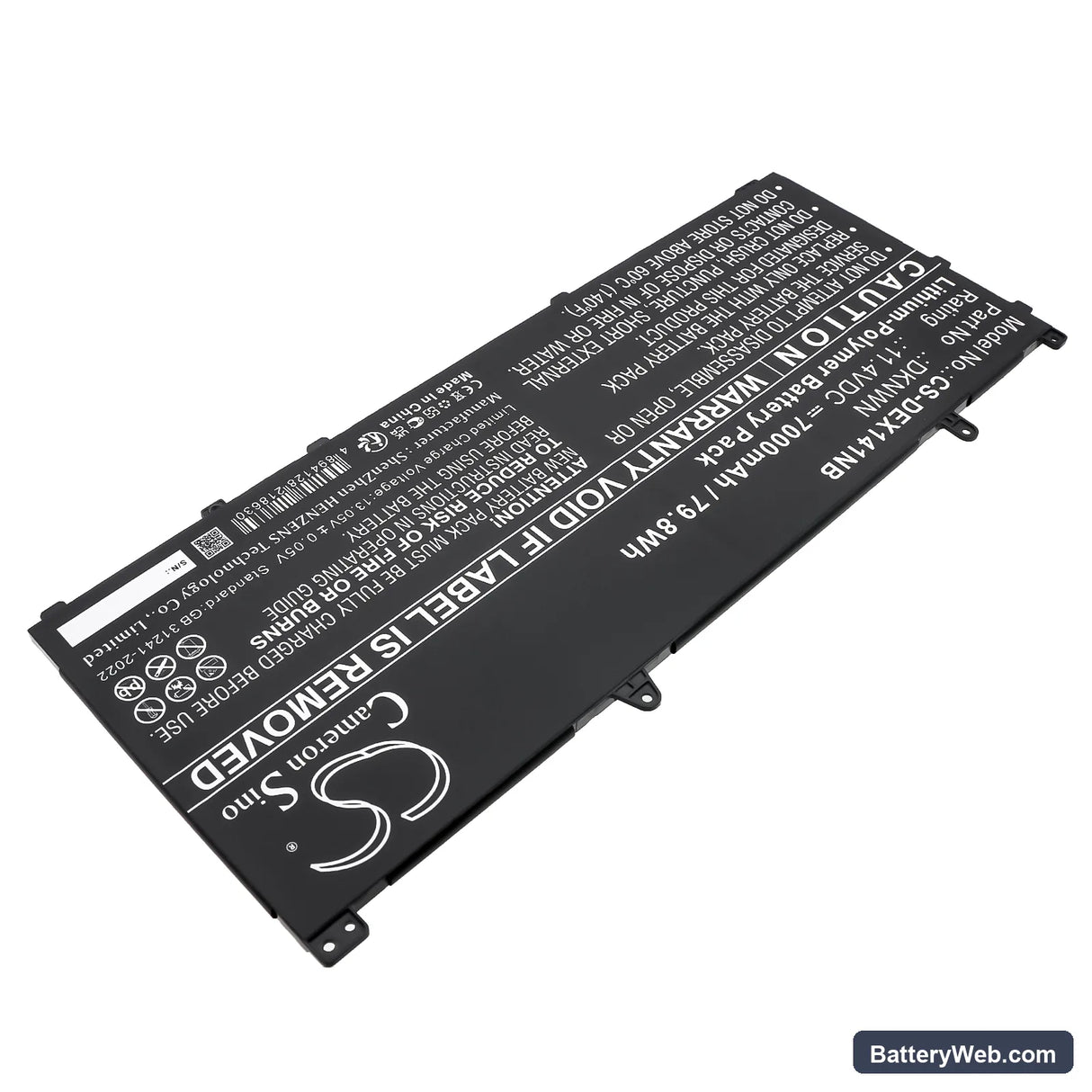 Dell Alienware X14 R1 Replacement Battery, 11.4V, 7000mAh, Li-Polymer 2