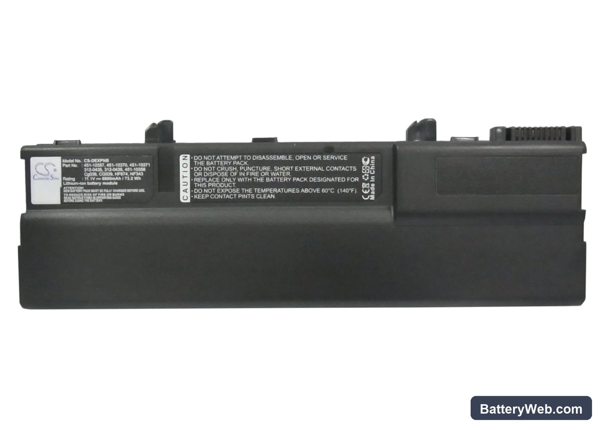 Dell XPS M1210 Replacement Battery, 11.1V, 6600mAh, Li-ion 5