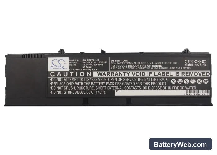 Dell Latitude XT3 Replacement Battery, 11.1V, 3600mAh, Li-ion 5