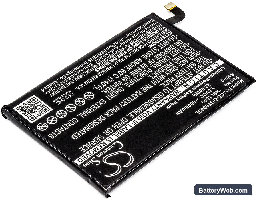 Doogee T6 Replacement Battery, 3.8V, 6000mAh, Li-Polymer 2