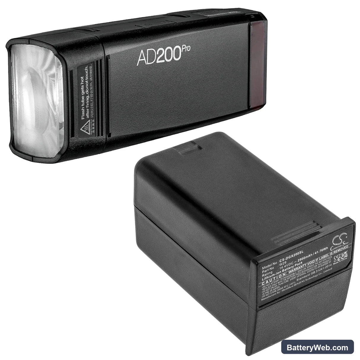 GODOX AD200 Replacement Battery, 14.4V, 2900mAh, Li-ion 6
