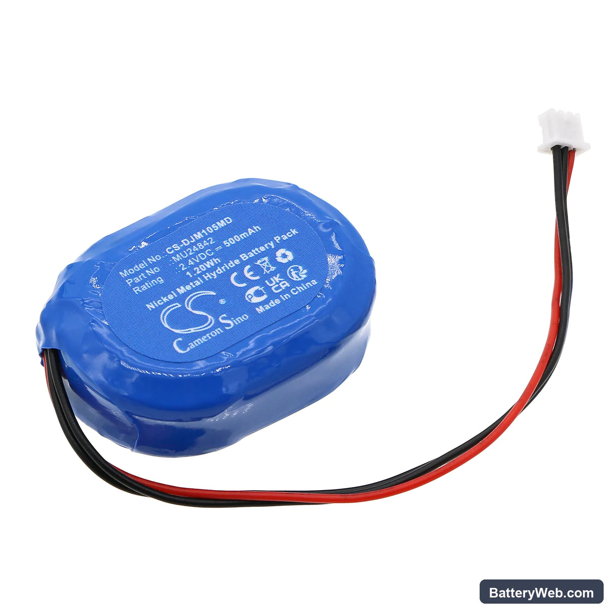 Air Shields-Vickers JM105 Jaundice Meter Replacement Battery, 2.4V, 500mAh, Ni-MH 1