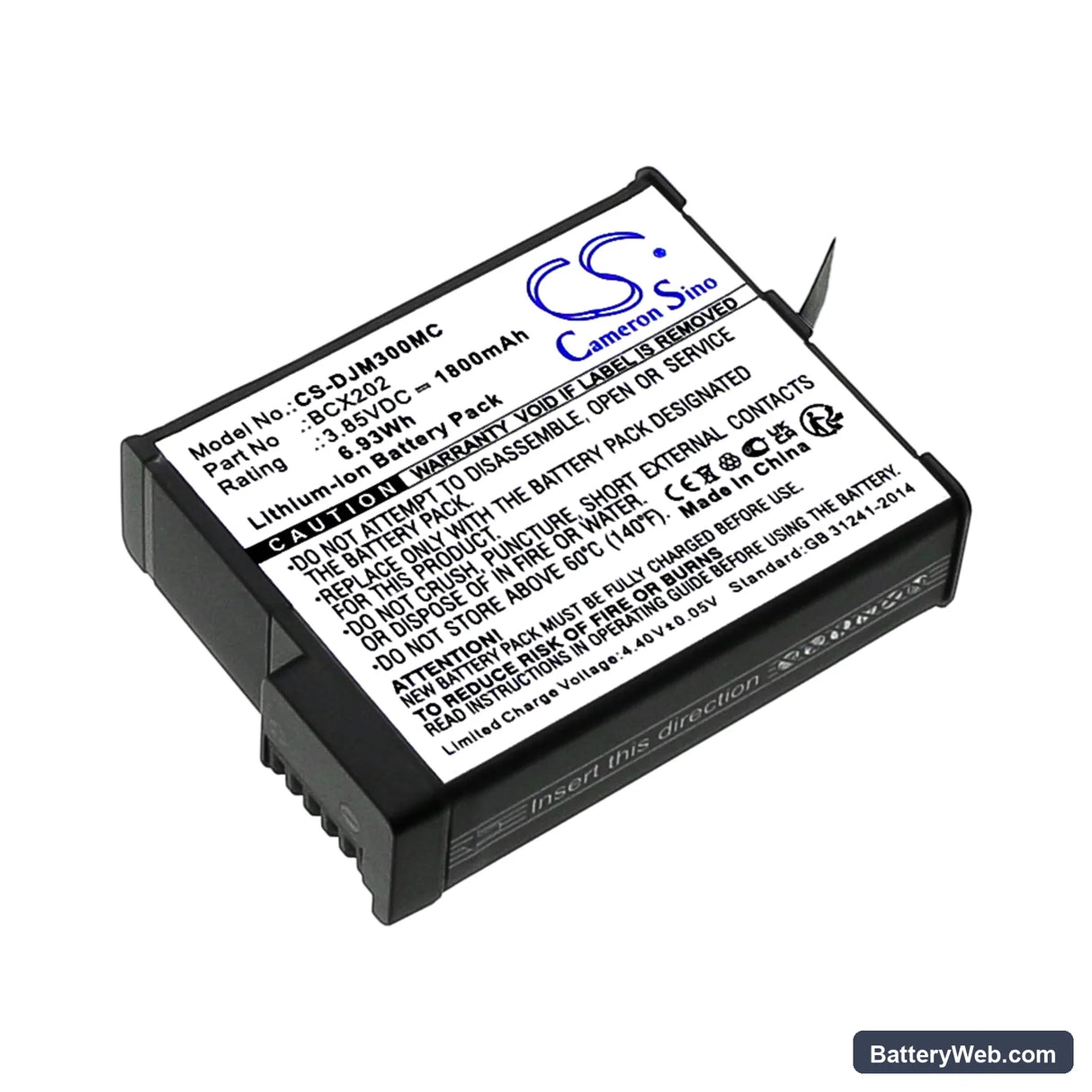 DJI Osmo Action 3 Replacement Battery, 3.85V, 1800mAh, Li-ion 1